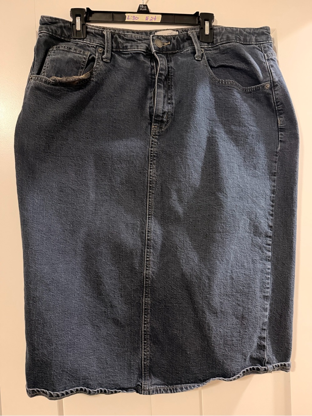 Universal Thread Dark Blue Denim Midi Skirt
